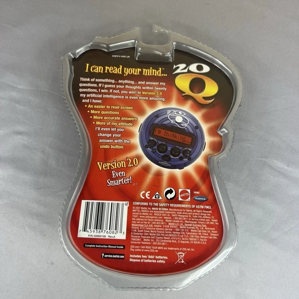 NEW Sealed Radica 20Q 20 Questions 2.0 Electronic Game Purple 2007 Mattel